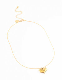 Gold Plated Stainless Steel Classic Puffy Heart Pendant Necklace - link has visual effect only