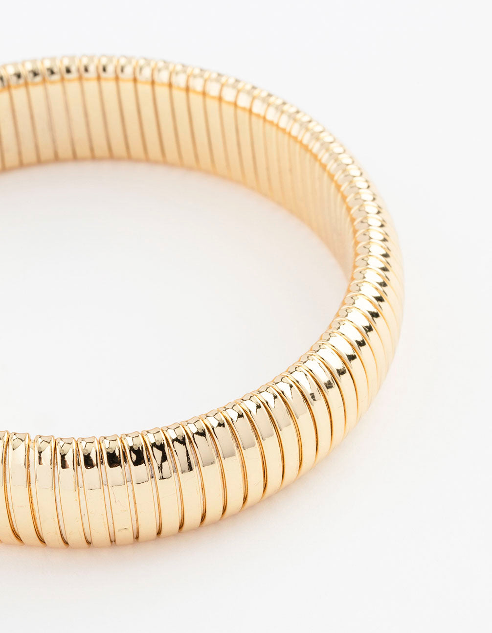 Gold Rib Textured Bangle Gold Plated Wide Ribbed Bangle - Lovisa