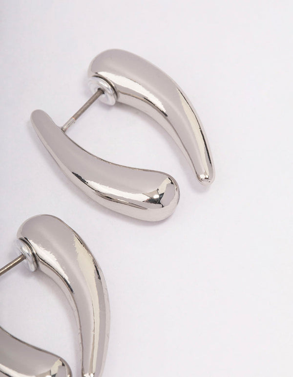 Silver Pointed Sandwich Front & Back Earrings