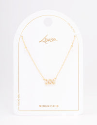 Gold Plated 888 Angel Number Cubic Zirconia Pendant Necklace - link has visual effect only