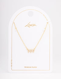 Gold Plated 999 Angel Number Cubic Zirconia Pendant Necklace - link has visual effect only