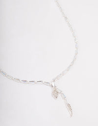 Silver Baguette Snake Y-Shape Necklace - link has visual effect only