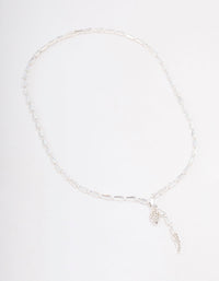 Silver Baguette Snake Y-Shape Necklace - link has visual effect only