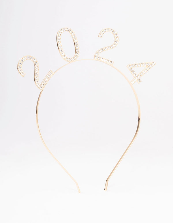 Gold Crystal 2024 Headband