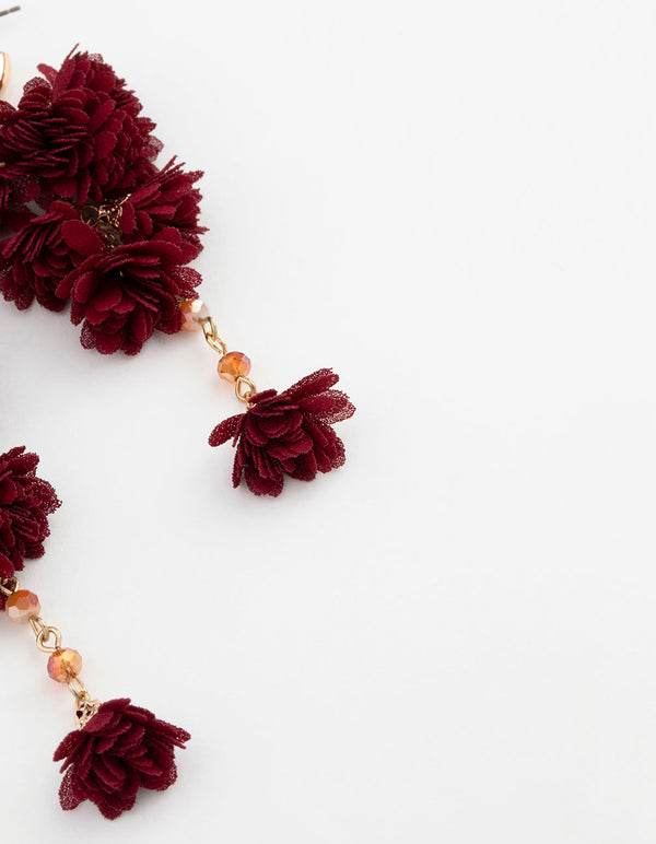 Gold Floral Cascade Drop Earrings