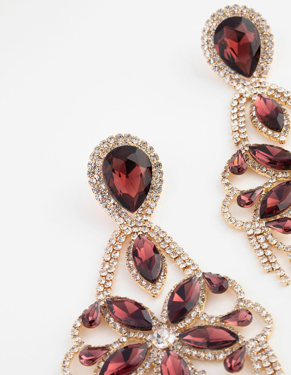 Gold Statement Glam Drop Earrings
