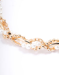 Gold Pearl & Diamante Choker - link has visual effect only