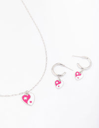 Silver Yin & Yang Heart Jewellery Set - link has visual effect only
