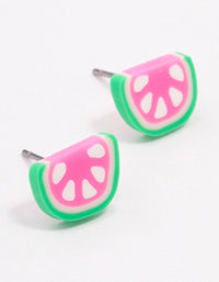 Plastic Watermelon Hoop Earrings - link has visual effect only