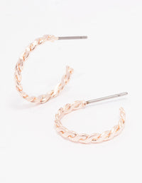Rose Gold Figure Eight Twisted Huggie Earrings - link has visual effect only