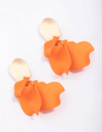 Orange Petal Drop Earrings - link has visual effect only