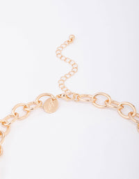 Gold Flower Diamante Cupchain Necklace - link has visual effect only