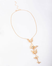 Gold Butterfly Drop Necklace - link has visual effect only