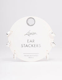 Silver Plated Brass  Chunky Rope Huggie Earring 3-Pack - link has visual effect only