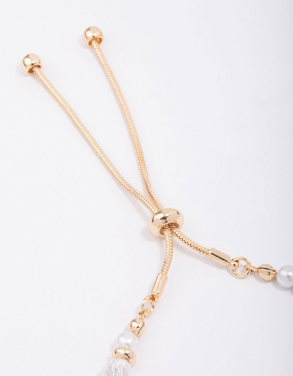Gold Mixed Pearl & Facet Toggle Bracelet