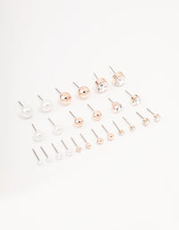Rose Gold Basic Stud Earring 12-Pack - link has visual effect only