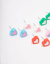 Silver Rubber Heart Stud Earring 8-Pack - link has visual effect only