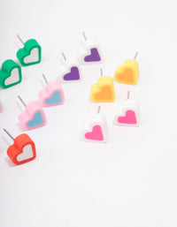 Silver Rubber Heart Stud Earring 8-Pack - link has visual effect only