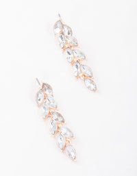 Rose Gold Diamante Vine Drop Earrings - link has visual effect only