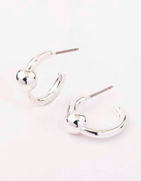 Silver Plain Ball Hoop Earrings - link has visual effect only