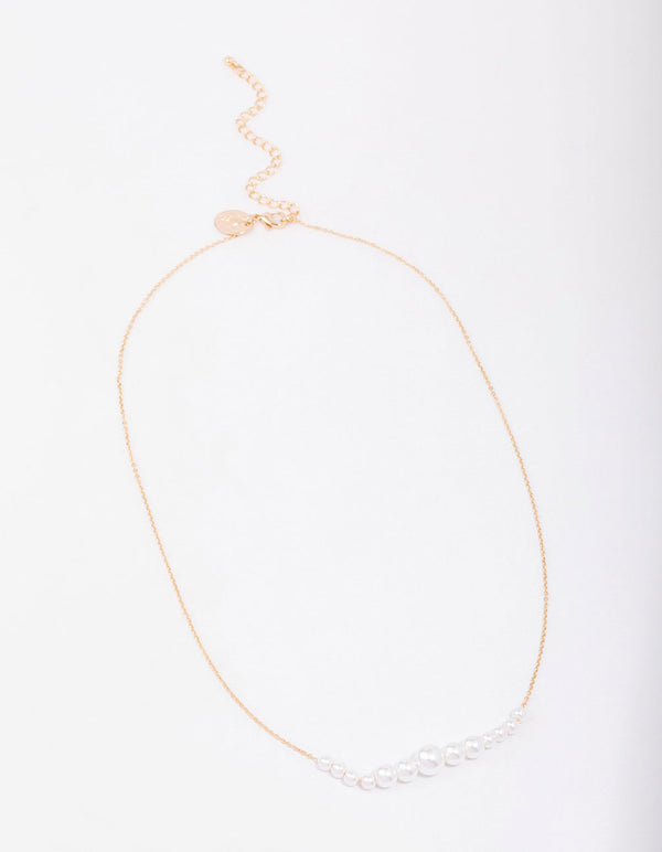 Gold Graduating Pearl Short Necklace - Lovisa