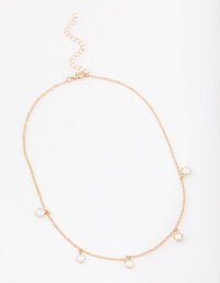 Gold Encased Pearl Droplet Necklace - link has visual effect only