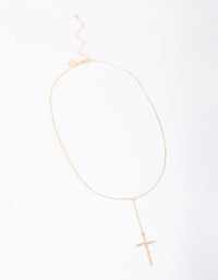 Gold Y-Shape Cross Necklace - link has visual effect only