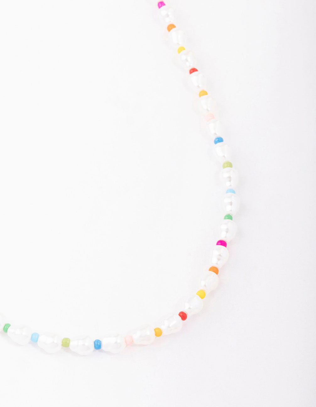 Colourful Beaded Pearl Short Necklace