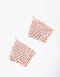 Rose Gold Diamante Chainmail Drop Earrings - link has visual effect only