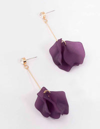 Purple Diamante Multi Petal Drop Earrings - link has visual effect only