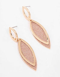 Brown Glitter Paper Leaf Drop Earrings - link has visual effect only