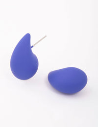 Chubby Blue Teardrop Stud Earrings - link has visual effect only