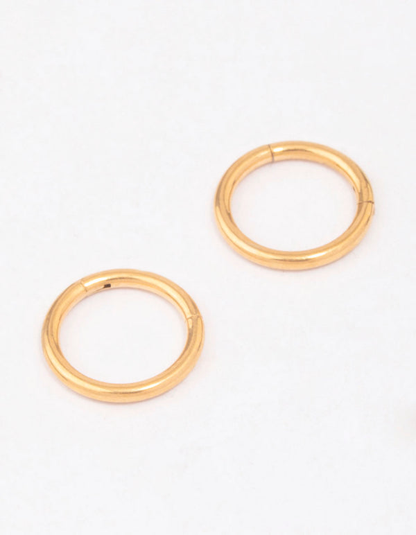 Gold Plated Titanium Sleeper Earrings 10mm