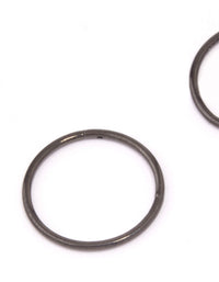 Black Coated Titanium Fine Sleeper Earrings 10mm - link has visual effect only