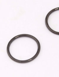 Black Coated Titanium Fine Sleeper Earrings - link has visual effect only