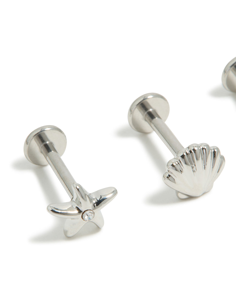 Surgical Shell Surgical Steel Sea Shell Flat Back 3-Pack - Lovisa