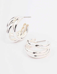 Silver Triple Illusion Hoop Earrings - link has visual effect only