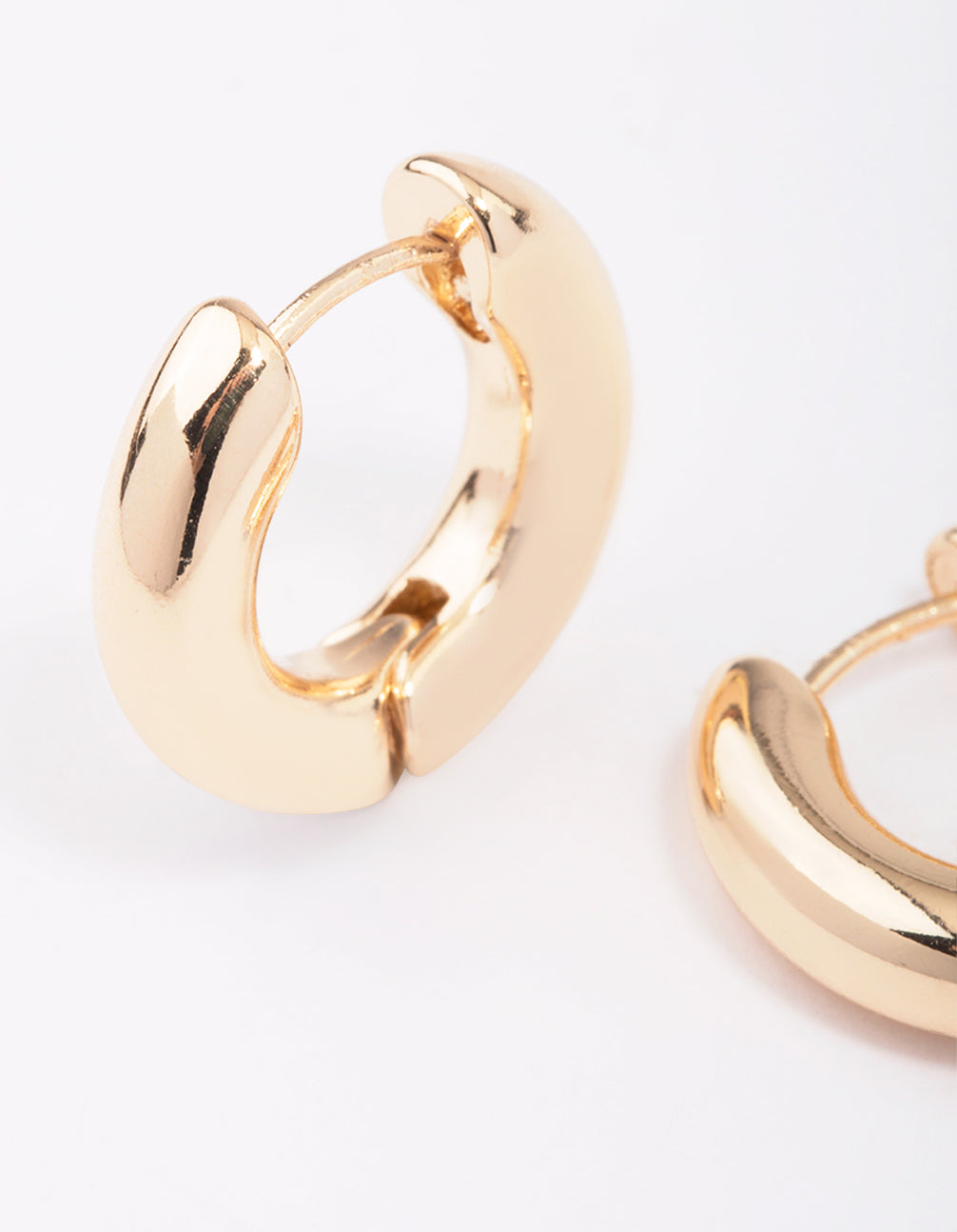 Gold Small Plain Clicker Hoop Earrings