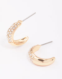 Gold Pave Diamante Hoop Earrings - link has visual effect only