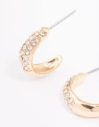 Gold Pave Diamante Hoop Earrings - link has visual effect only