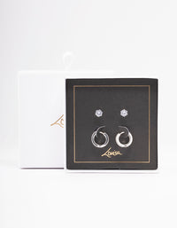 Rhodium Encased Diamante Earring Pack - link has visual effect only