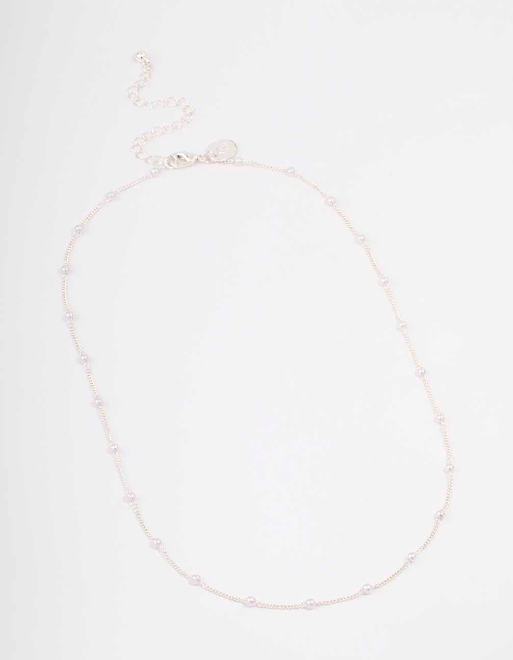Silver Pearl Chain Necklace
