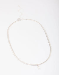 Silver Snake Chain Baguette Necklace - link has visual effect only