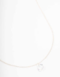 Silver Large Floating Diamante Necklace - link has visual effect only