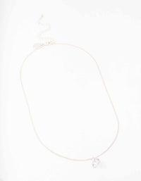 Silver Large Floating Diamante Necklace - link has visual effect only