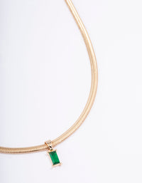 Gold Snake Chain Baguette Necklace - link has visual effect only