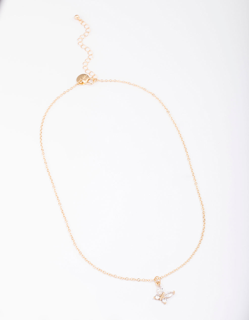 Gold Asymmetrical Butterfly Necklace