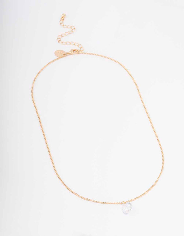 Gold Large Floating Diamante Necklace