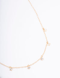 Gold Diamante Droplet Short Necklace - link has visual effect only