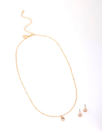 Gold Bezel Diamante Jewellery Set - link has visual effect only